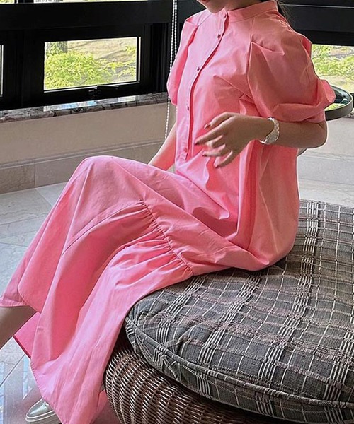 ST.ROONEY(セントルーニー)の「ランタンステッチワンピース【低身長・小柄女性向け】(ワンピース・レディース・ピンク・XS)」の4枚目の写真