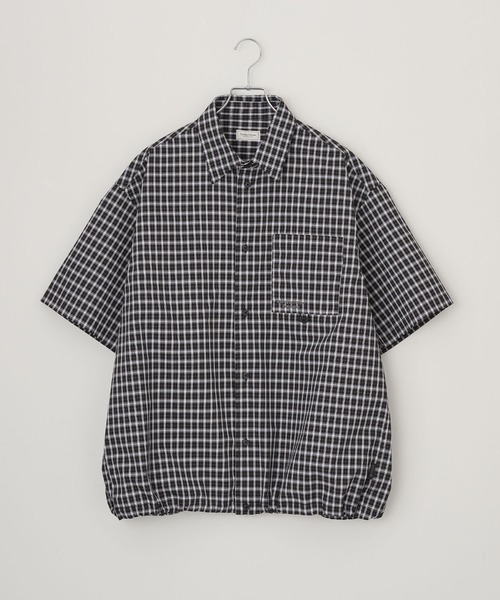 エムエイチエル・MHL・半袖シャツ・ボックスシルエット・レギュラーカラー・L 美品】エムエイチエル・半袖シャツ・レギュラーカラー