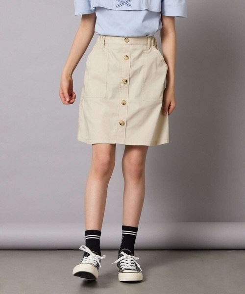 a.v.v（アーヴェヴェ）の「[160]ベイカーポケットスカート（スカート・キッズ・ダークインディゴブルー/ベージュ・160）」の9枚目の写真