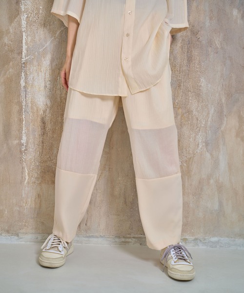 Nora Lily(ノラリリー)の「【Nora Lily】Sheer Layered Pants(UNISEX)(その他パンツ・メンズ・ブラック/ライトブルー/オフホワイト・FREE)」の2枚目の写真