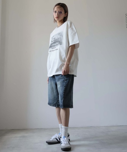 Ulysses(ユリシス)の「モノトーンプリントTシャツ(Tシャツ/カットソー・レディース・グレー/ホワイト/ブラウン/ベージュ・F)」の6枚目の写真