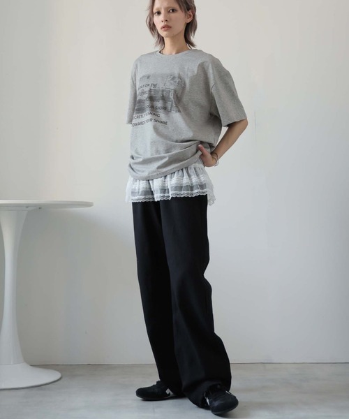 Ulysses(ユリシス)の「モノトーンプリントTシャツ(Tシャツ/カットソー・レディース・グレー/ホワイト/ブラウン/ベージュ・F)」の19枚目の写真