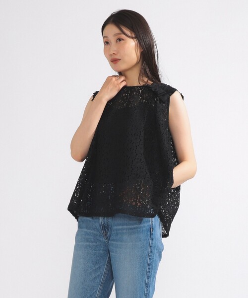 A PUPIL(アピューピル)の「A PUPIL / レース フレア ノースリーブ(シャツ/ブラウス・レディース・ホワイト/ブラック・ONE SIZE)」の16枚目の写真