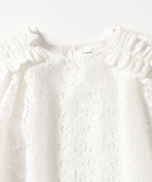 A PUPIL(アピューピル)の「A PUPIL / レース フレア ノースリーブ(シャツ/ブラウス・レディース・ホワイト/ブラック・ONE SIZE)」の4枚目の写真