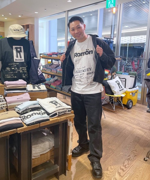 Romon(ロマン)の「Romon O/E Ragid S/S T-shirts(Tシャツ/カットソー・メンズ・ホワイト/ブラック/ライトブルー・S/M/L)」の4枚目の写真