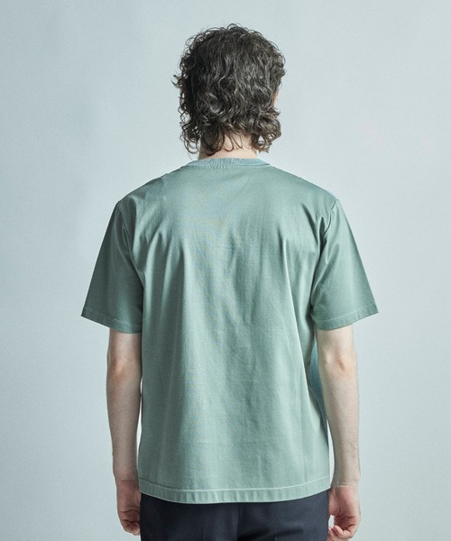 MEN'S BIGI(メンズビギ)の「サマーニットコンビVネック半袖Tシャツ(Tシャツ/カットソー・メンズ・グレー/ネイビー/ミント・02/03/04/01)」の12枚目の写真