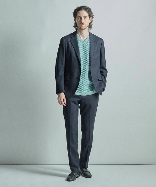 MEN'S BIGI(メンズビギ)の「サマーニットコンビVネック半袖Tシャツ(Tシャツ/カットソー・メンズ・グレー/ネイビー/ミント・02/03/04/01)」の13枚目の写真