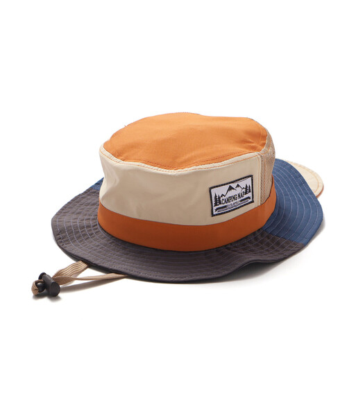 SLAP SLIP（スラップスリップ）の「【UVカット】日よけ付き切り替え総柄メッシュサファリハット(50~54cm)（ハット・キッズ・ベージュ/ピンク/ブルー系その他2/ブルー/ブルー系その他・52cm/54cm/50cm）」の2枚目の写真