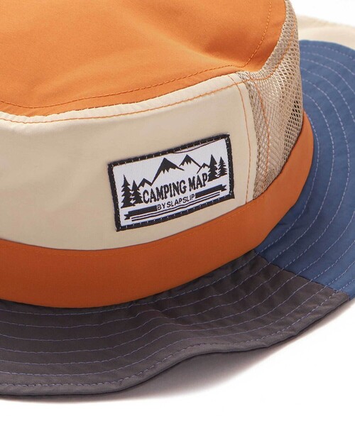 SLAP SLIP（スラップスリップ）の「【UVカット】日よけ付き切り替え総柄メッシュサファリハット(50~54cm)（ハット・キッズ・ベージュ/ピンク/ブルー系その他2/ブルー/ブルー系その他・52cm/54cm/50cm）」の6枚目の写真