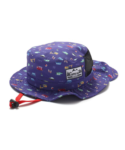 SLAP SLIP（スラップスリップ）の「【UVカット】日よけ付き切り替え総柄メッシュサファリハット(50~54cm)（ハット・キッズ・ベージュ/ピンク/ブルー系その他2/ブルー/ブルー系その他・52cm/54cm/50cm）」の10枚目の写真