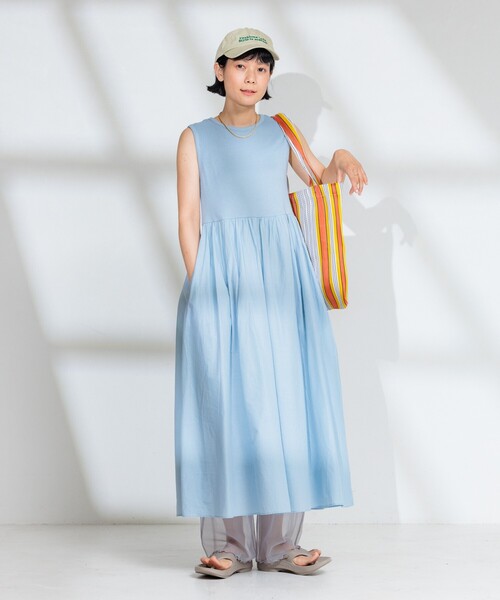 FREAK'S STORE（フリークスストア）の「<虫よけ効果>蚊帳 シアーレギンス（レギンス/スパッツ・レディース・グレー/ブルー/ブラック・ﾌﾘ-）」の10枚目の写真