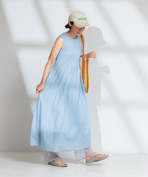 FREAK'S STORE（フリークスストア）の「<虫よけ効果>蚊帳 シアーレギンス（レギンス/スパッツ・レディース・グレー/ブルー/ブラック・ﾌﾘ-）」の11枚目の写真