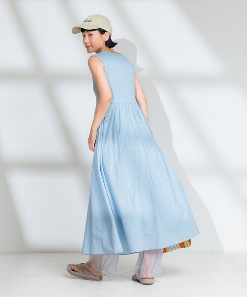 FREAK'S STORE（フリークスストア）の「<虫よけ効果>蚊帳 シアーレギンス（レギンス/スパッツ・レディース・グレー/ブルー/ブラック・ﾌﾘ-）」の12枚目の写真