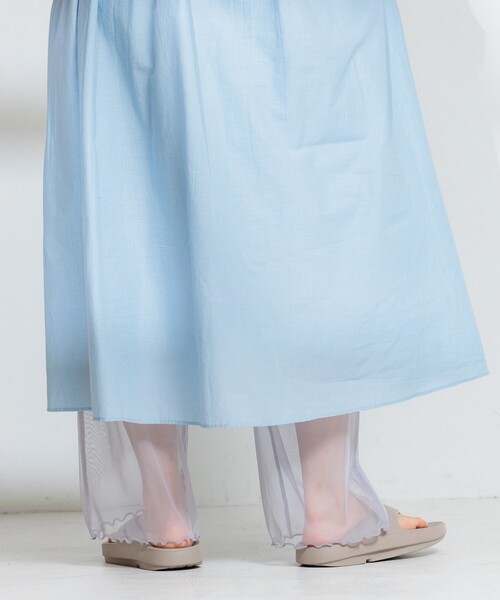 FREAK'S STORE（フリークスストア）の「<虫よけ効果>蚊帳 シアーレギンス（レギンス/スパッツ・レディース・グレー/ブルー/ブラック・ﾌﾘ-）」の14枚目の写真