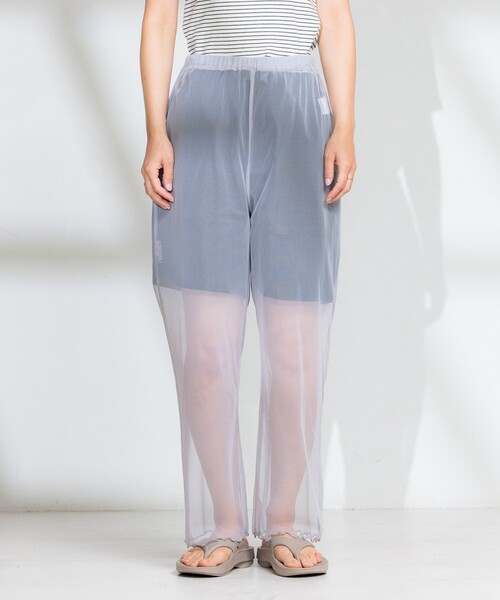 FREAK'S STORE（フリークスストア）の「<虫よけ効果>蚊帳 シアーレギンス（レギンス/スパッツ・レディース・グレー/ブルー/ブラック・ﾌﾘ-）」の15枚目の写真