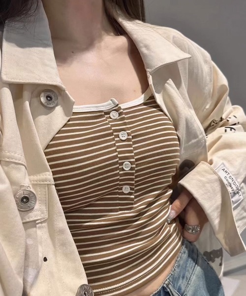 Miniministore(ミニミニストア)の「カップ付きキャミソール ブラトップ重ね着(キャミソール・レディース・ホワイト系1/ホワイト系2/ブラック系1/ブラック系2/ブラウン・FREE)」の19枚目の写真