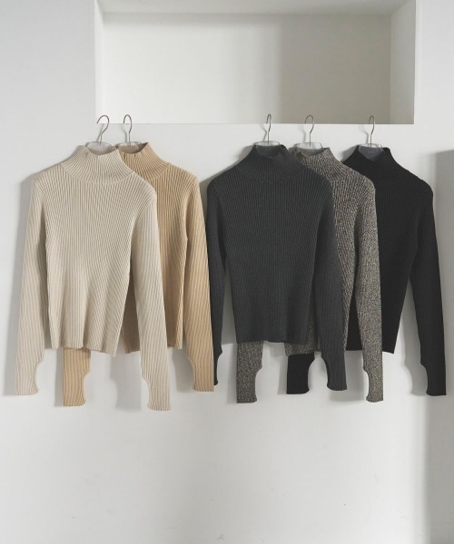 anuke（アンヌーク）の「anuke　Slit Turtle Knit スリットタートルニット/62520530（ニット/セーター・レディース・クリーム/チャコールグレー/ミックスグレー/ブラック/アイボリー・ONE SIZE）」の18枚目の写真