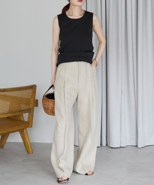 Fizz(フィズ)の「【Fizz/フィズ】 リブタンクトップ(タンクトップ・レディース・ホワイト/ブルー/オレンジ/グレイッシュベージュ/ブラック・M/L)」の9枚目の写真