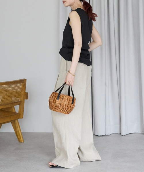 Fizz(フィズ)の「【Fizz/フィズ】 リブタンクトップ(タンクトップ・レディース・ホワイト/ブルー/オレンジ/グレイッシュベージュ/ブラック・M/L)」の10枚目の写真