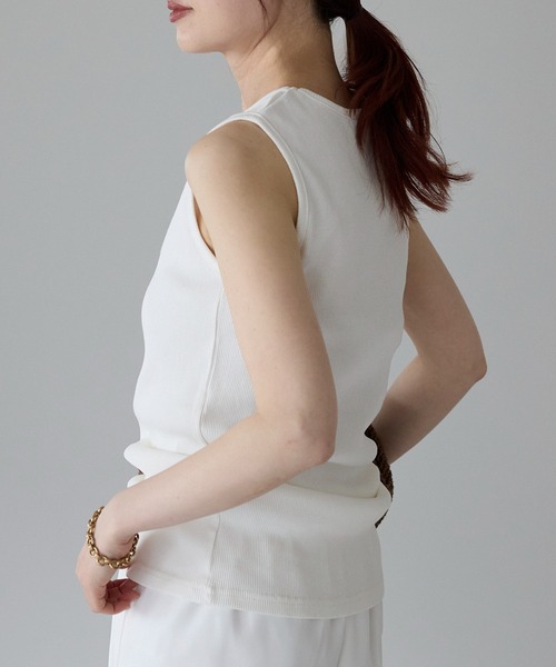 Fizz(フィズ)の「【Fizz/フィズ】 リブタンクトップ(タンクトップ・レディース・ホワイト/ブルー/オレンジ/グレイッシュベージュ/ブラック・M/L)」の12枚目の写真