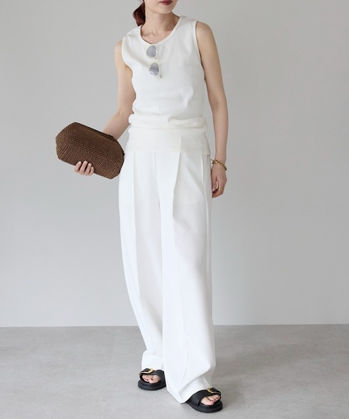 Fizz(フィズ)の「【Fizz/フィズ】 リブタンクトップ(タンクトップ・レディース・ホワイト/ブルー/オレンジ/グレイッシュベージュ/ブラック・M/L)」の14枚目の写真