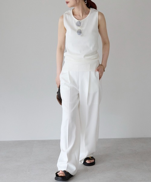 Fizz(フィズ)の「【Fizz/フィズ】 リブタンクトップ(タンクトップ・レディース・ホワイト/ブルー/オレンジ/グレイッシュベージュ/ブラック・M/L)」の15枚目の写真