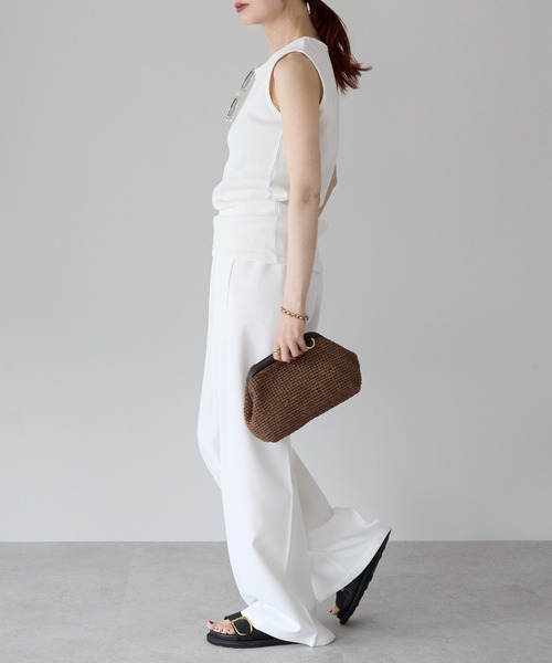 Fizz(フィズ)の「【Fizz/フィズ】 リブタンクトップ(タンクトップ・レディース・ホワイト/ブルー/オレンジ/グレイッシュベージュ/ブラック・M/L)」の16枚目の写真