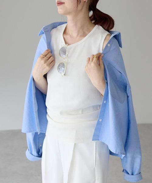 Fizz(フィズ)の「【Fizz/フィズ】 リブタンクトップ(タンクトップ・レディース・ホワイト/ブルー/オレンジ/グレイッシュベージュ/ブラック・M/L)」の20枚目の写真