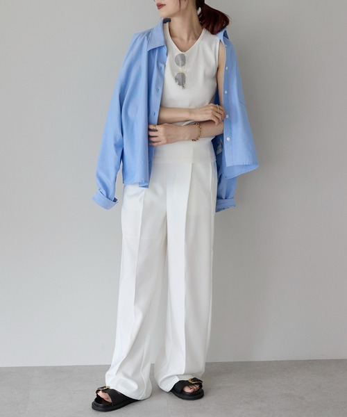 Fizz(フィズ)の「【Fizz/フィズ】 リブタンクトップ(タンクトップ・レディース・ホワイト/ブルー/オレンジ/グレイッシュベージュ/ブラック・M/L)」の21枚目の写真