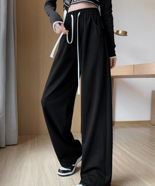 Beststore（ベストストア）の「スウェットパンツ　ウエストゴム入り（スウェットパンツ・レディース・ブラック/ホワイト/ライトグレー/キャメル・M/L/XL）」の3枚目の写真