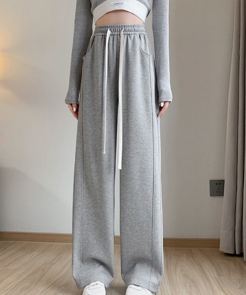 Beststore（ベストストア）の「スウェットパンツ　ウエストゴム入り（スウェットパンツ・レディース・ブラック/ホワイト/ライトグレー/キャメル・M/L/XL）」の7枚目の写真