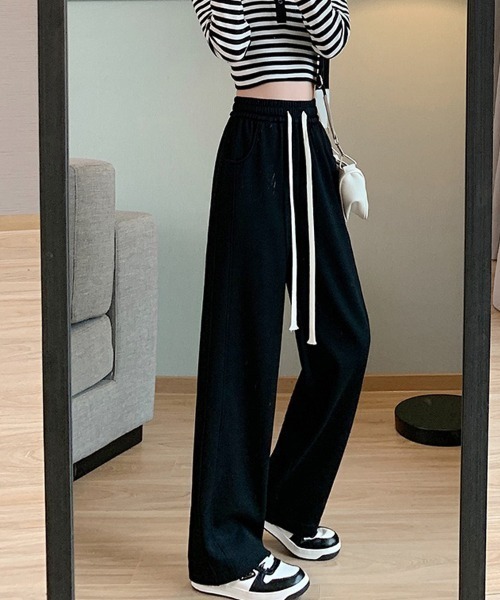 Beststore（ベストストア）の「スウェットパンツ　ウエストゴム入り（スウェットパンツ・レディース・ブラック/ホワイト/ライトグレー/キャメル・M/L/XL）」の22枚目の写真