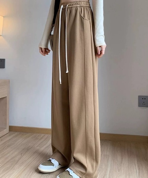 Beststore（ベストストア）の「スウェットパンツ　ウエストゴム入り（スウェットパンツ・レディース・ブラック/ホワイト/ライトグレー/キャメル・M/L/XL）」の5枚目の写真