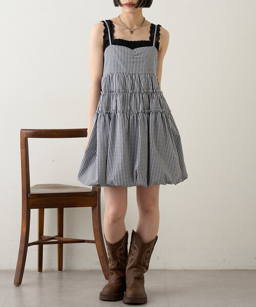 w closet(ダブルクローゼット)の「【3色展開】レースタンク(キャミソール・レディース・ブラック/オフホワイト/ベージュ・FREE)」の19枚目の写真