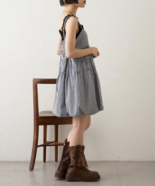 w closet(ダブルクローゼット)の「【3色展開】レースタンク(キャミソール・レディース・ブラック/オフホワイト/ベージュ・FREE)」の22枚目の写真