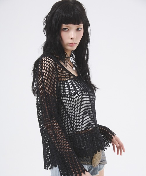 Go to Hollywood 25SS カラフルテープツカイ フレアスリーブT universaltissu//オーガニックジョーゼットフレアスリーブ