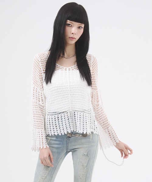 Go to Hollywood 25SS カラフルテープツカイ フレアスリーブT universaltissu//オーガニックジョーゼットフレアスリーブ