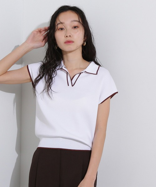 ラメラインスキッパーポロニット ラメラインスキッパーポロニット | N. Natural Beauty Basic