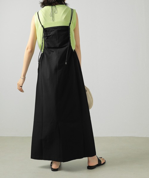 Monocoro toppi(モノコロトッピ)の「撥水加工 ライトサッカー ギャザー キャミワンピース(ワンピース・レディース・ブラウン/レッド/ブラック・フリー)」の11枚目の写真