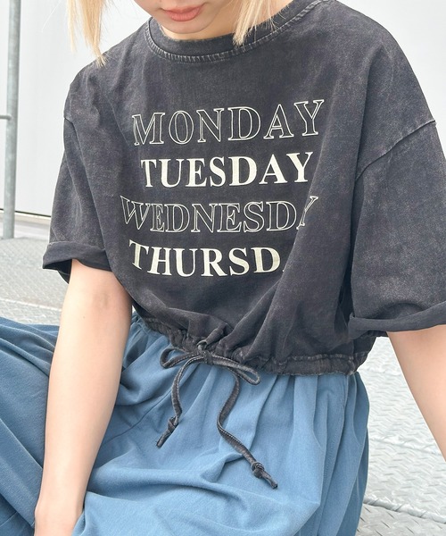 セール】ロゴ裾スピンドルクロップドTシャツ（Tシャツ