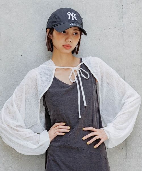 PAGEBOY(ページボーイ)の「シアーカットフードボレロ(カーディガン/ボレロ・レディース・ブルー系その他/ブラック/オフホワイト・FREE)」の1枚目の写真