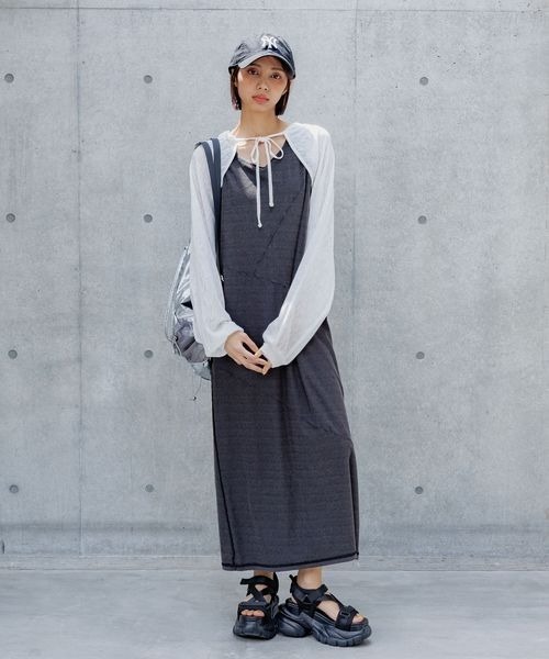 PAGEBOY(ページボーイ)の「シアーカットフードボレロ(カーディガン/ボレロ・レディース・ブルー系その他/ブラック/オフホワイト・FREE)」の5枚目の写真