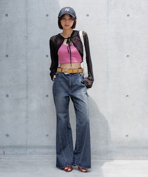 PAGEBOY(ページボーイ)の「シアーカットフードボレロ(カーディガン/ボレロ・レディース・ブルー系その他/ブラック/オフホワイト・FREE)」の14枚目の写真