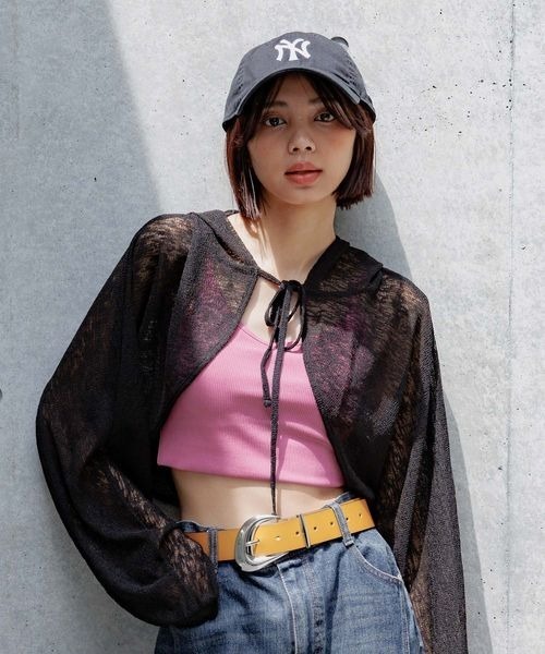 PAGEBOY(ページボーイ)の「シアーカットフードボレロ(カーディガン/ボレロ・レディース・ブルー系その他/ブラック/オフホワイト・FREE)」の17枚目の写真