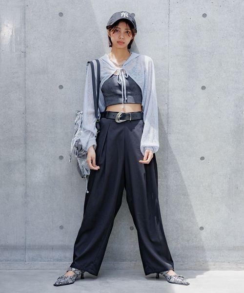 PAGEBOY(ページボーイ)の「シアーカットフードボレロ(カーディガン/ボレロ・レディース・ブルー系その他/ブラック/オフホワイト・FREE)」の20枚目の写真