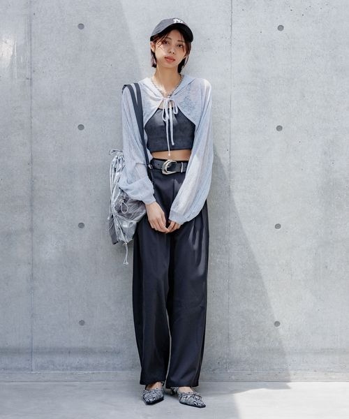 PAGEBOY(ページボーイ)の「シアーカットフードボレロ(カーディガン/ボレロ・レディース・ブルー系その他/ブラック/オフホワイト・FREE)」の21枚目の写真