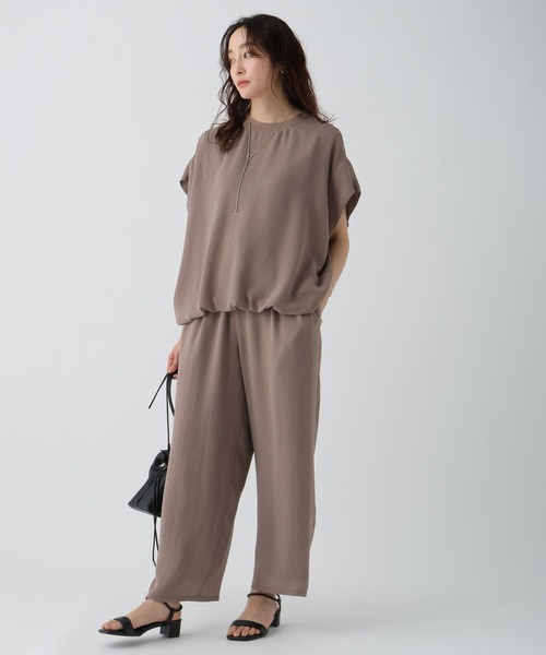 Elura（エルーラ）の「サラサラサマーフレンチコンビTシャツ/451128（Tシャツ/カットソー・レディース・オフホワイト/ブラック/グリーン系その他/ブラウン・MEDIUM/LARGE）」の8枚目の写真