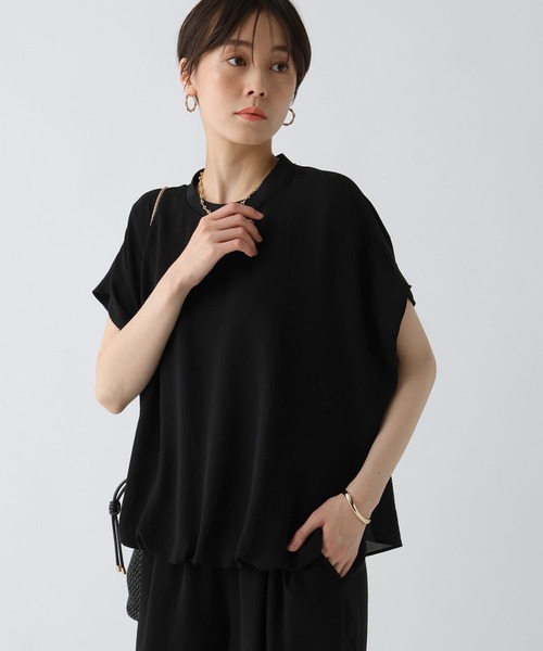 Elura（エルーラ）の「サラサラサマーフレンチコンビTシャツ/451128（Tシャツ/カットソー・レディース・オフホワイト/ブラック/グリーン系その他/ブラウン・MEDIUM/LARGE）」の12枚目の写真