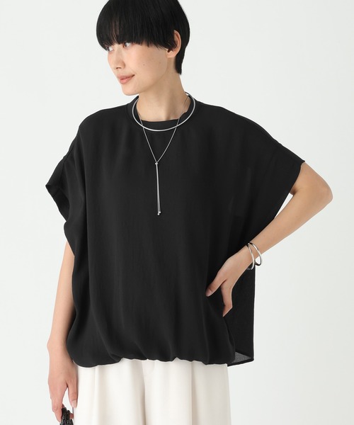 Elura（エルーラ）の「≪イージーケア・速乾≫サラサラサマーフレンチコンビTシャツ/451128（Tシャツ/カットソー・レディース・オフホワイト/ブラック/グリーン系その他/ブラウン/ライトピンク/ライトカーキ/ライトベージュ・MEDIUM/LARGE/SMALL）」の17枚目の写真