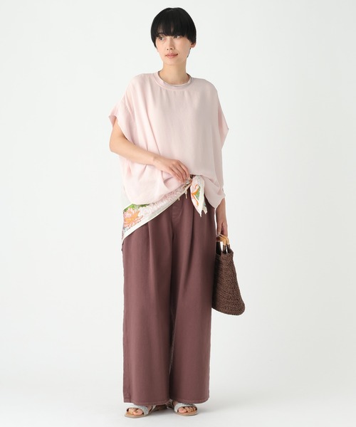Elura（エルーラ）の「≪イージーケア・速乾≫サラサラサマーフレンチコンビTシャツ/451128（Tシャツ/カットソー・レディース・オフホワイト/ブラック/グリーン系その他/ブラウン/ライトピンク/ライトカーキ/ライトベージュ・MEDIUM/LARGE/SMALL）」の22枚目の写真